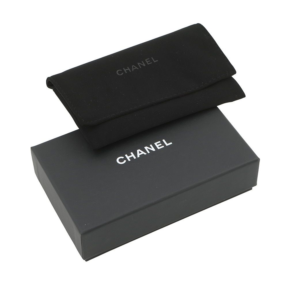 Chanel Coin Case Classic Zip Purse Quilted CC Logo Lambskin Wallet Black