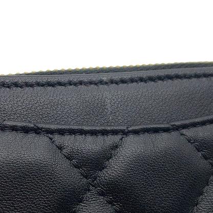 Chanel Coin Case Classic Zip Purse Quilted CC Logo Lambskin Wallet Black
