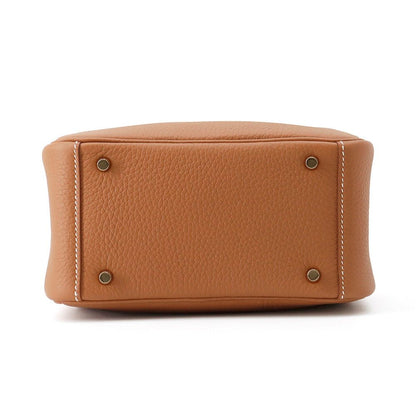 Hermes Lindy Mini Gold Taurillon Clemence 2-Way Handbag