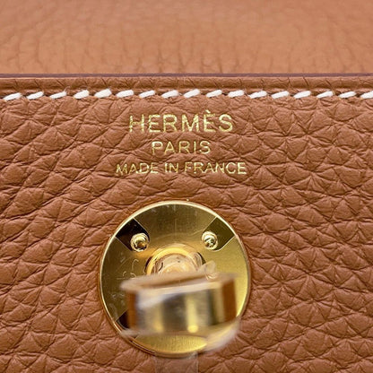 Hermes Lindy Mini Gold Taurillon Clemence 2-Way Handbag
