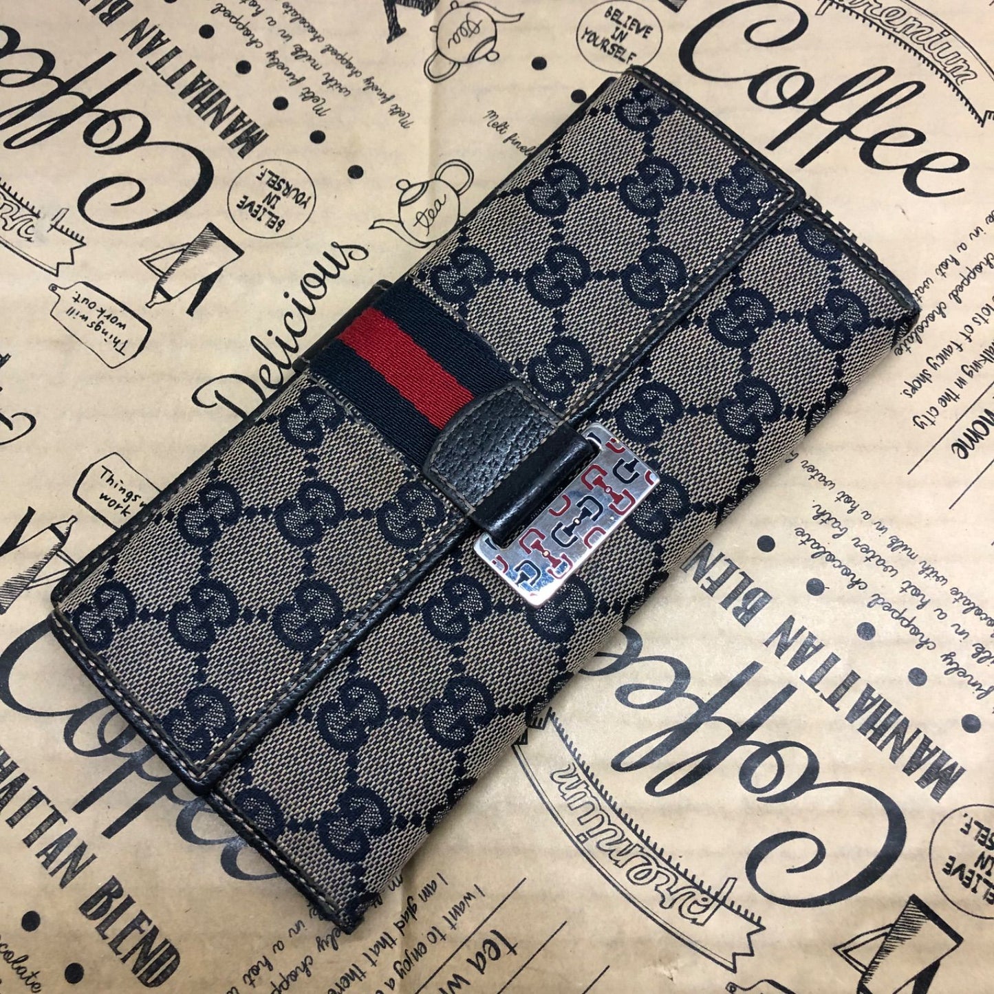 Gucci Bifold Wallet Hook Sherry GG Canvas Card Billfold — view 2