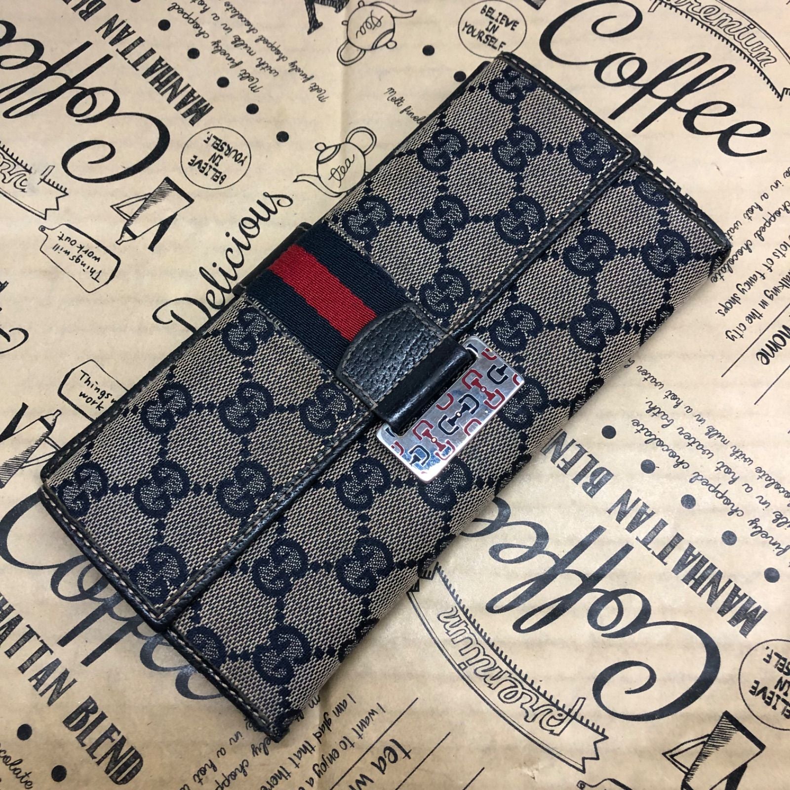 Gucci Bifold Wallet Hook Sherry GG Canvas Card Billfold — view 2