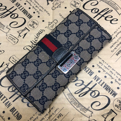 Gucci Bifold Wallet Hook Sherry GG Canvas Card Billfold — view 2
