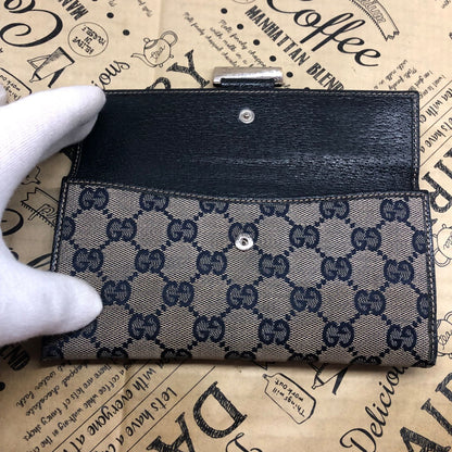 Gucci Bifold Wallet Hook Sherry GG Canvas Card Billfold — view 5