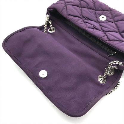 Chanel CC Logo Quilted Bubble Quilt Canvas Fabric Full Flap Chain Shoulder Bag
