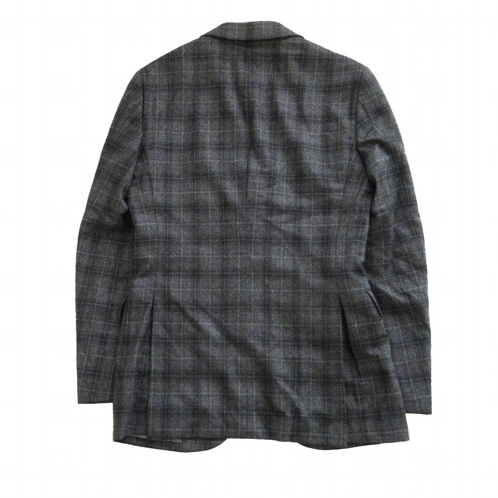 Loro Piana Ships Fabric Suit Set Plaid Pattern 3 Buttons Face Side Vents Gray