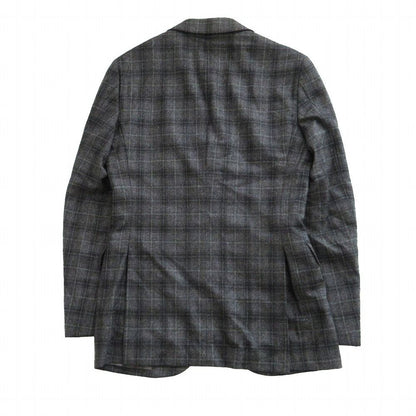 Loro Piana Ships Fabric Suit Set Plaid Pattern 3 Buttons Face Side Vents Gray