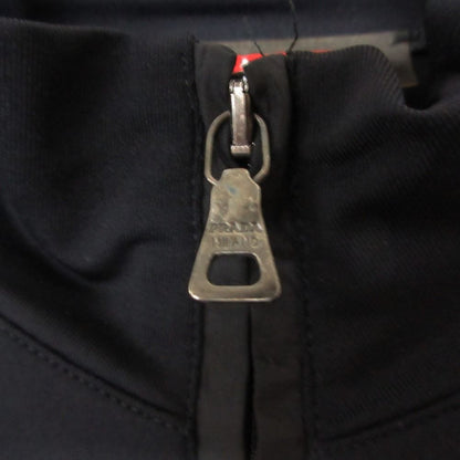 Prada Sports Jacket Tight Stretch Nylon Rubber Logo Zip Up Black