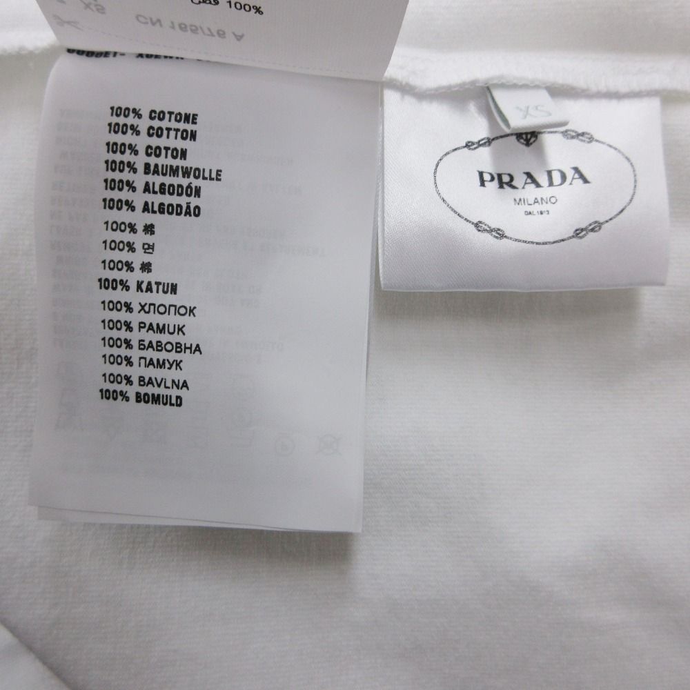 Prada Short Sleeve T-Shirt Jersey Pullover Top White XS Sweater