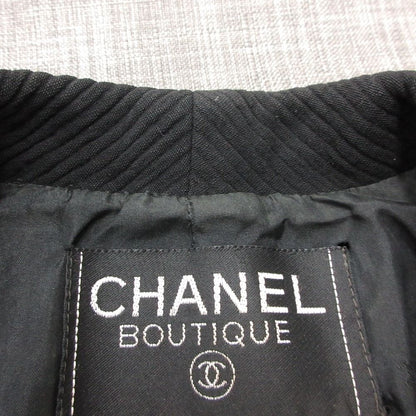Chanel Vintage Suit Set Rib Stripe Gold Button Skirt Shawl Collar Knee Length