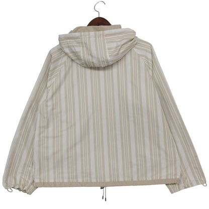 Loro Piana Jacket Pain System Striped Pattern Reversible Hooded Beige