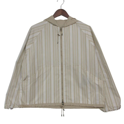 Loro Piana Jacket Pain System Striped Pattern Reversible Hooded Beige