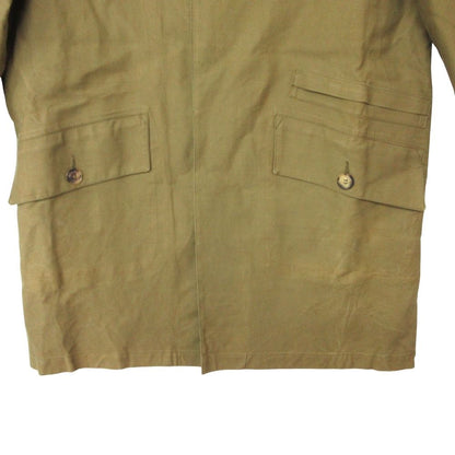 Hermes Vintage Stainless Steel Coat Rubberized Outer Checkered Lining Khaki