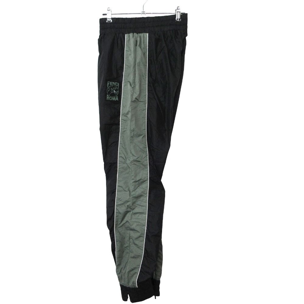 Fendi Pants Logo Nylon Track Black XS