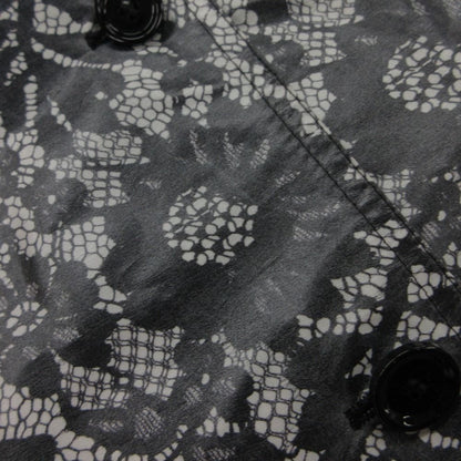 Dolce & Gabbana Trench Coat Silk Flower Lace Print Raincoat Black