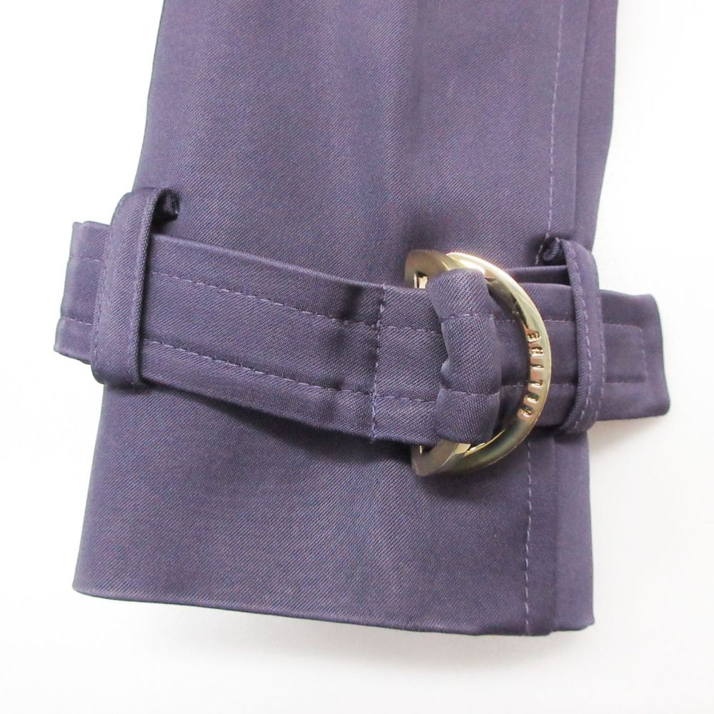 Celine Trench Coat Double Belt Nylon Purple