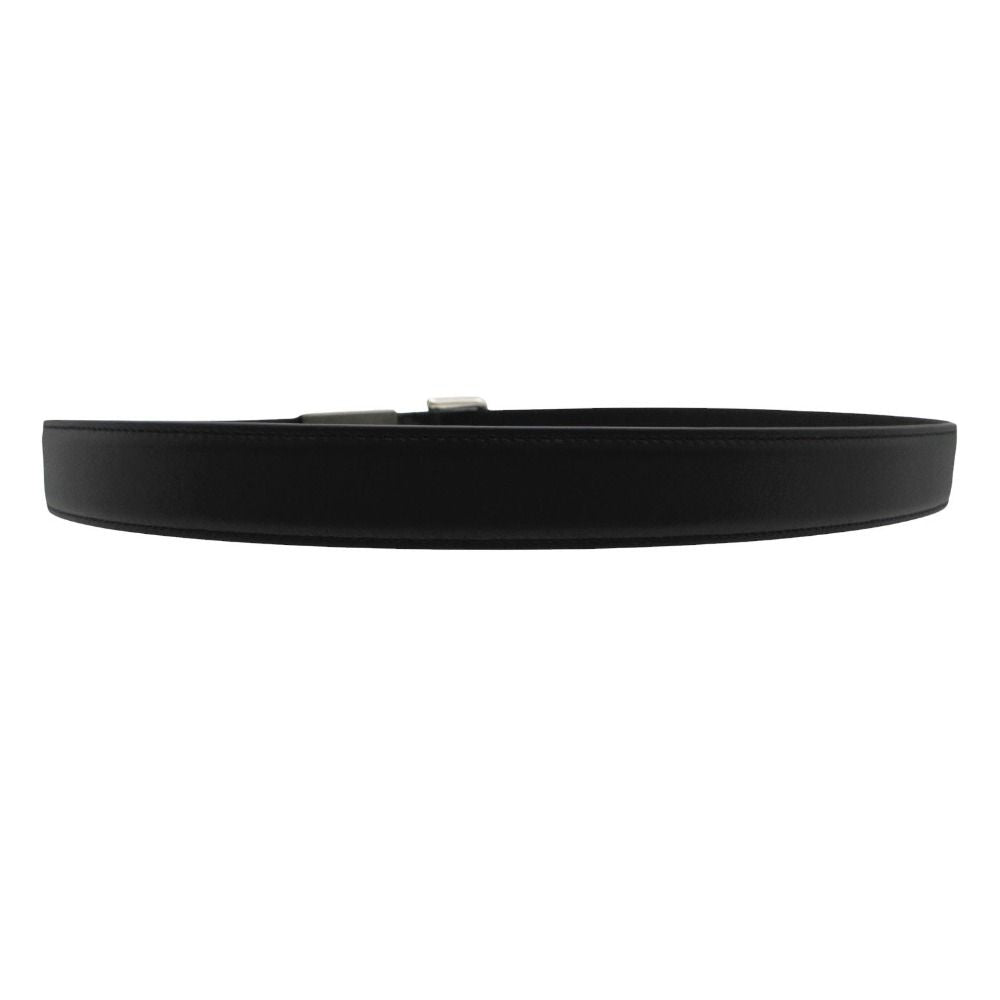 Dolce & Gabbana Belt Logo Plate Leather Eyelet Buckle Narrow Black 90 cm