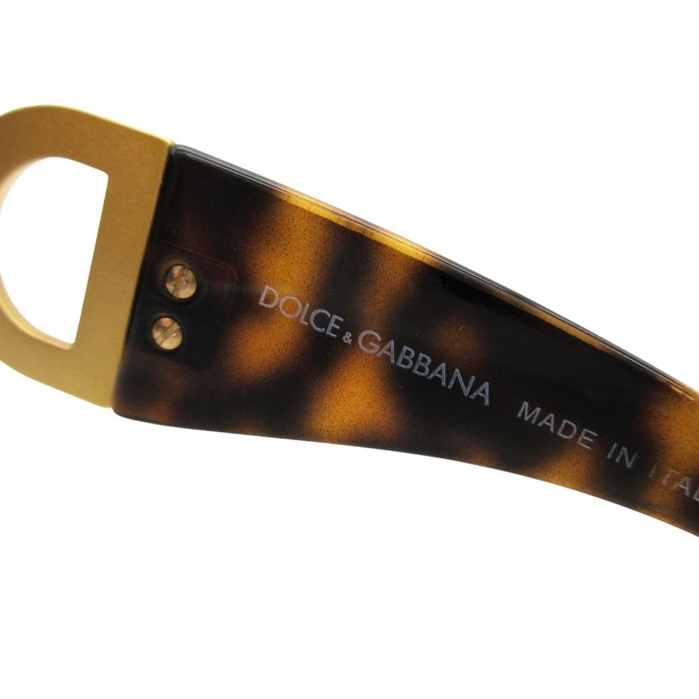 Dolce & Gabbana Sunglasses 60 DG Logo Stone Decoration Tortoiseshell Eyewear
