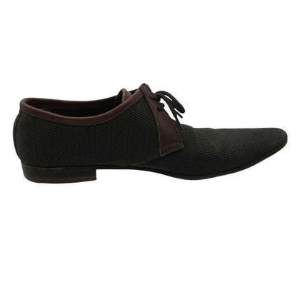 Miu Miu Dress Shoes Mesh Leather Trim Lace Up Gray 5.5