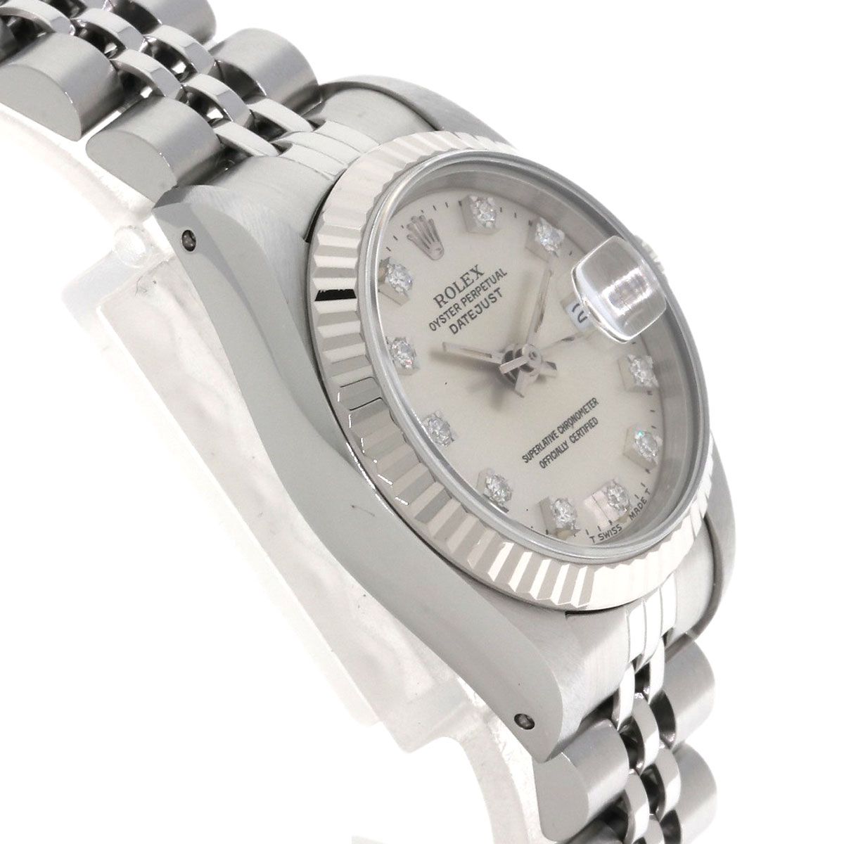 Rolex Datejust Diamond Watch SS 18k White Gold