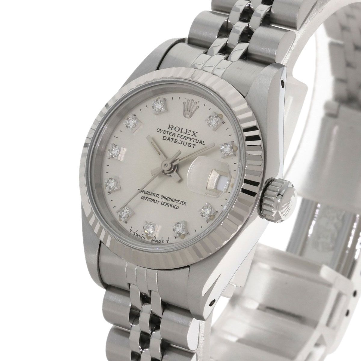 Rolex Datejust Diamond Watch SS 18k White Gold
