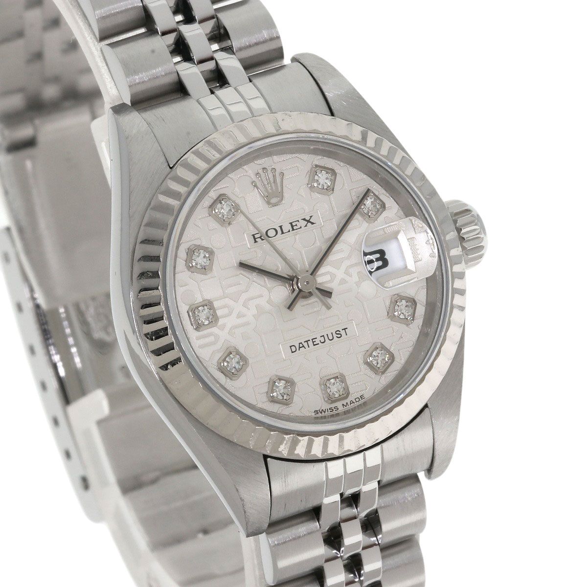 Rolex Datejust Diamond Watch SS 18k White Gold