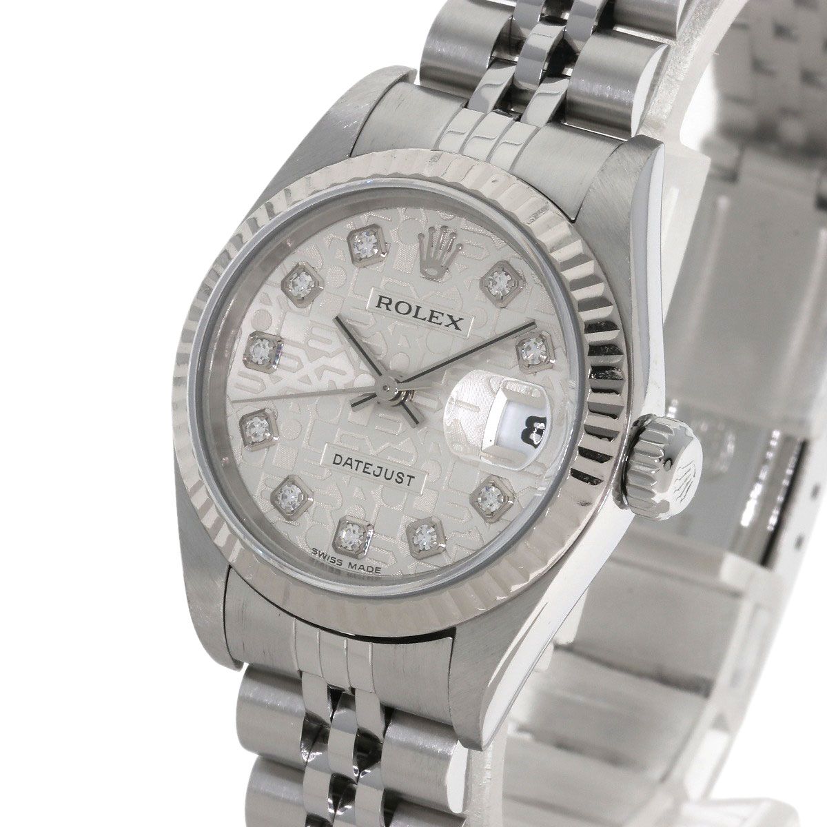 Rolex Datejust Diamond Watch SS 18k White Gold