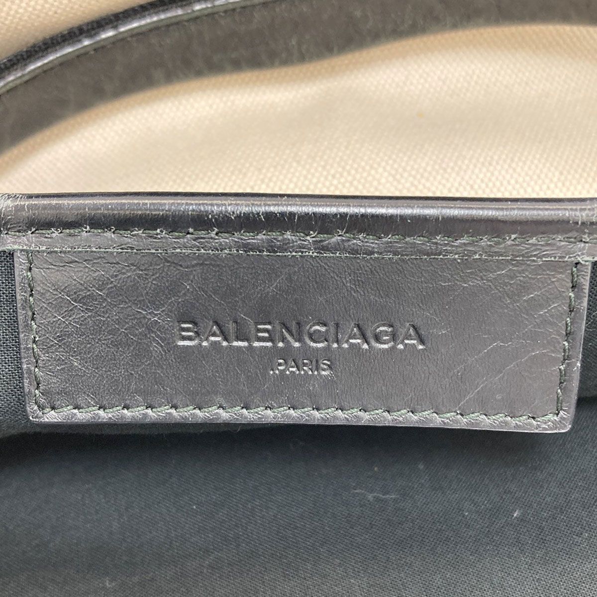 Balenciaga Navy Cabas S Handbag Canvas