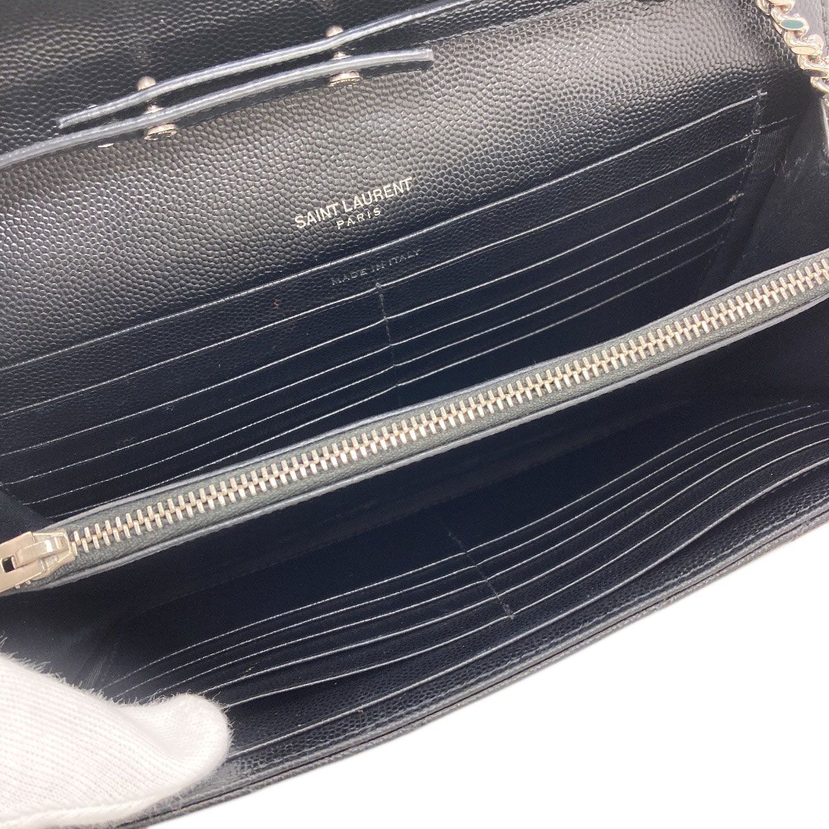 Saint Laurent Yves Chain Shoulder Stitch Bag Calf