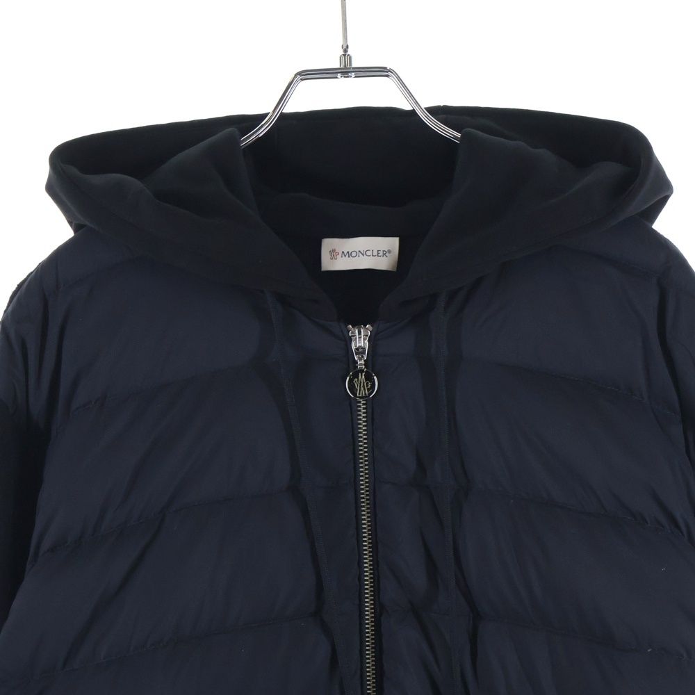 Moncler Cardigan Tricot Knit Contrast Down Jacket Black