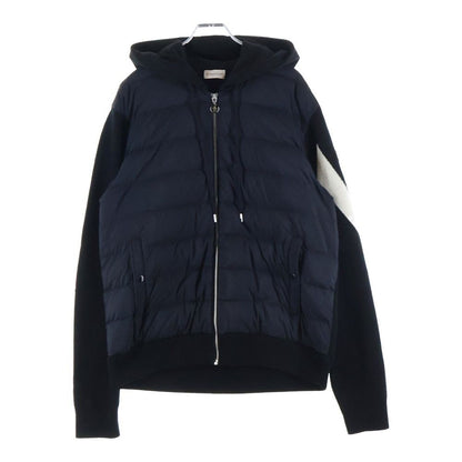 Moncler Cardigan Tricot Knit Contrast Down Jacket Black