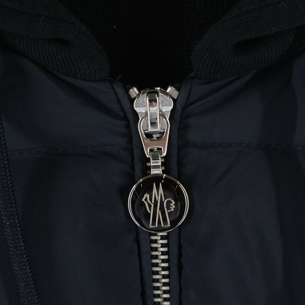 Moncler Cardigan Tricot Knit Contrast Down Jacket Black