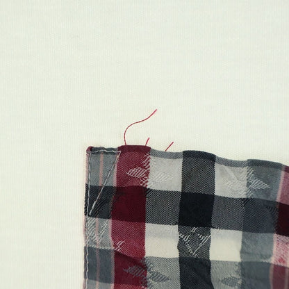 Louis Vuitton Monogram Check Pocket Silk Blend Crew Neck T-Shirt White