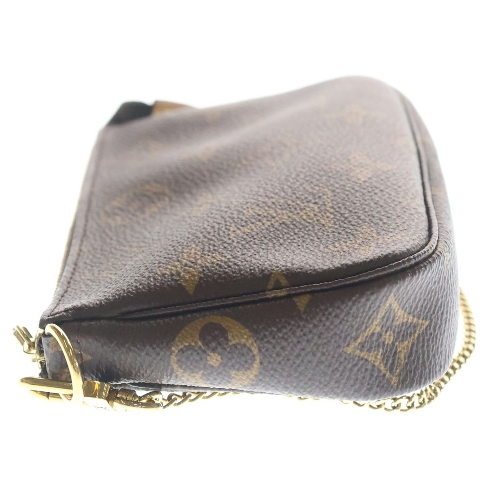 Louis Vuitton Monogram Mini Pochette Charm Pouch Case Brown Gold