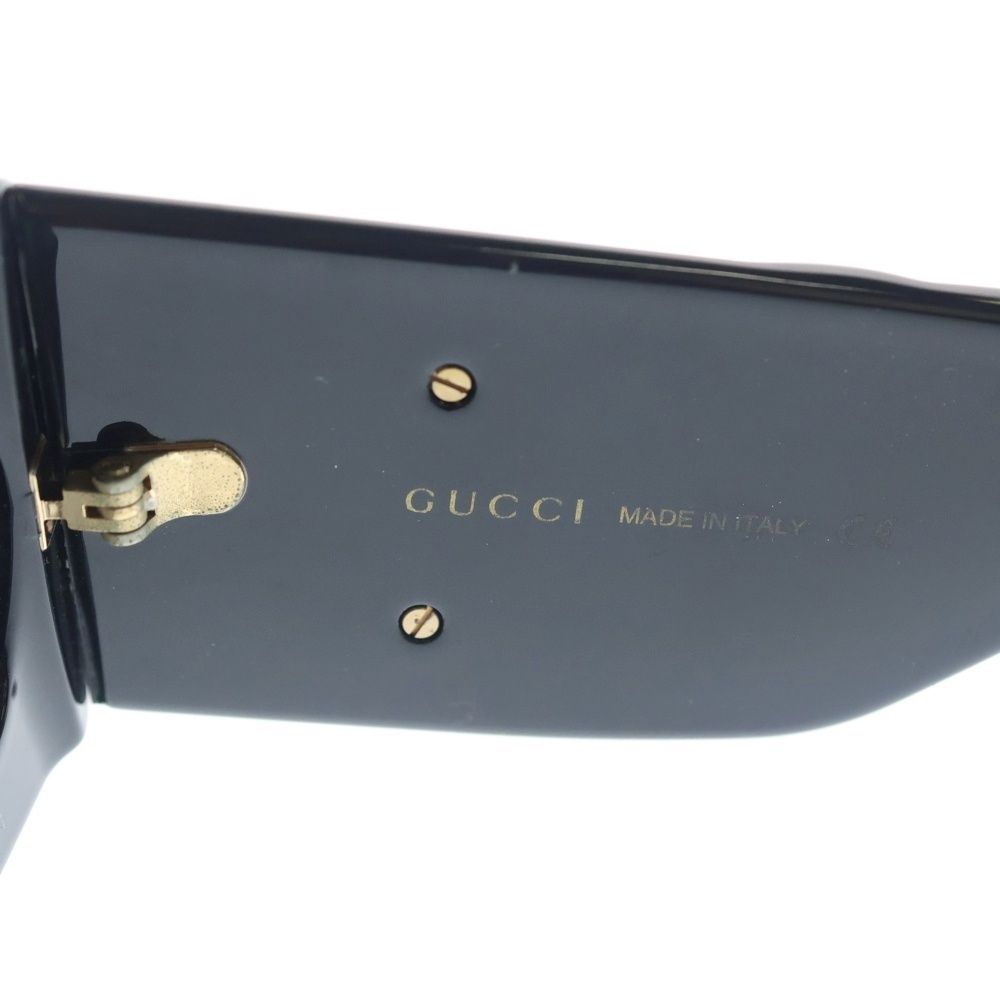 Gucci Side GG Logo Square Sunglasses Black Eyewear
