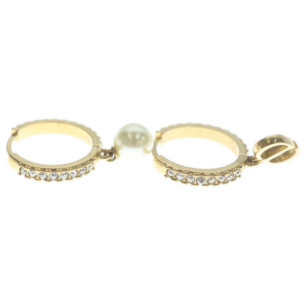 Dior Cdlogo Line Stone Earrings Gold