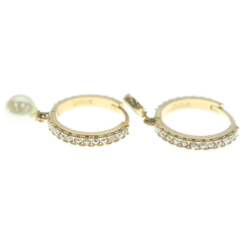 Dior Cdlogo Line Stone Earrings Gold