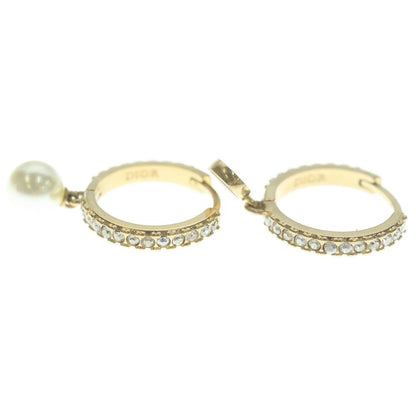 Dior Cdlogo Line Stone Earrings Gold