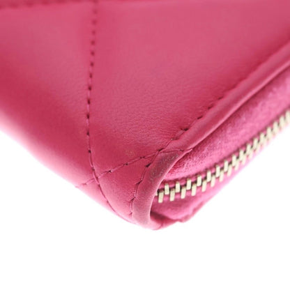 Chanel 19 Coin Case Fragment Card Pink Lambskin Gold