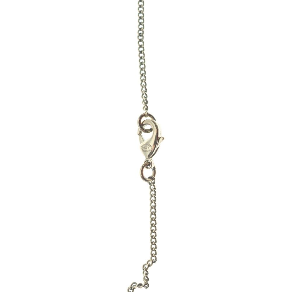 Chanel CC Logo Line Stone Necklace Pendant Chain Gold