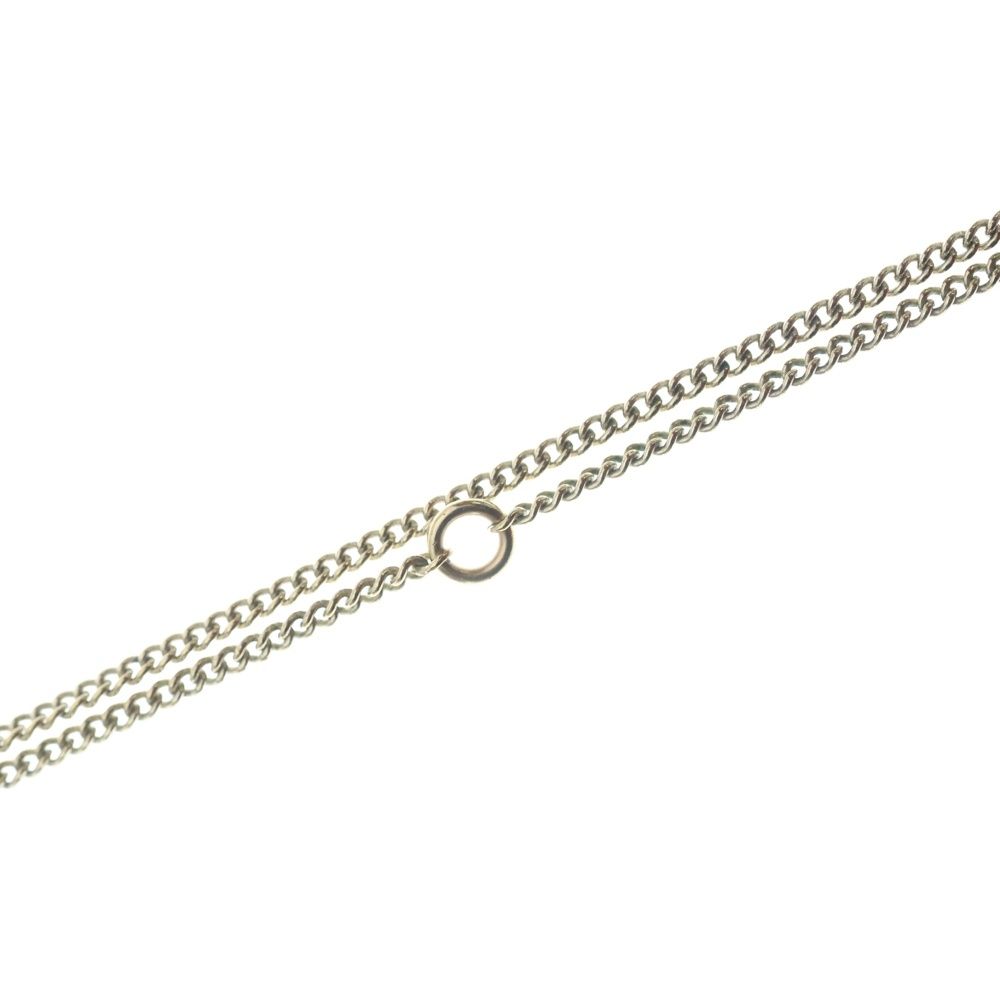 Chanel CC Logo Line Stone Necklace Pendant Chain Gold