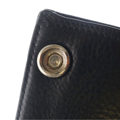 Chrome Hearts 3 Fold Cross Ball Button Leather Wallet Black