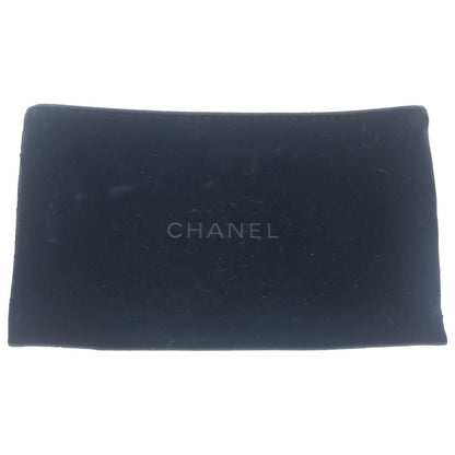 Chanel CC Logo Card Case Business Holder Silver Caviar Leather
