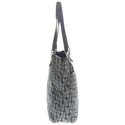 Dior Trotter Tote Black Beige Canvas Leather