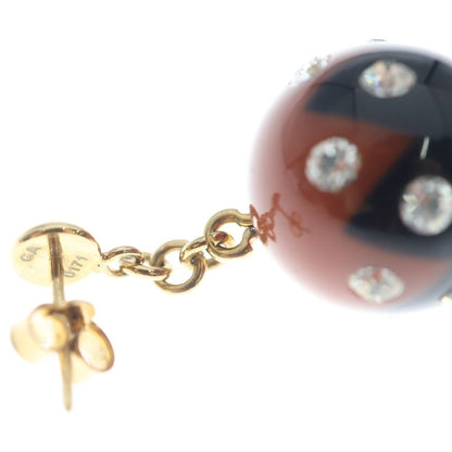 Louis Vuitton Book le Reille Magnetic Earrings Black Brown Gold Plated