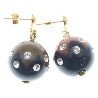 Louis Vuitton Book le Reille Magnetic Earrings Black Brown Gold Plated