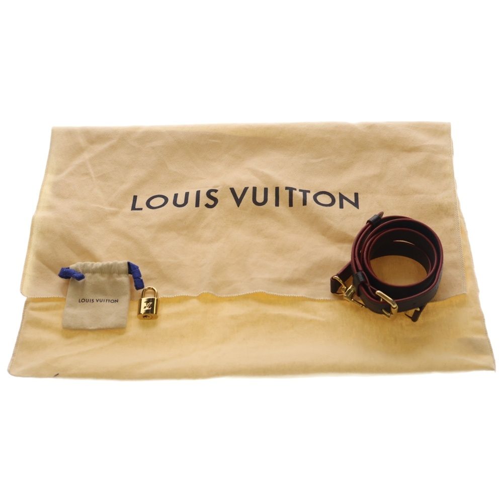 Louis Vuitton Speedy Bandouliere 25 2-Way Shoulder Bag Red Navy Leather Gold