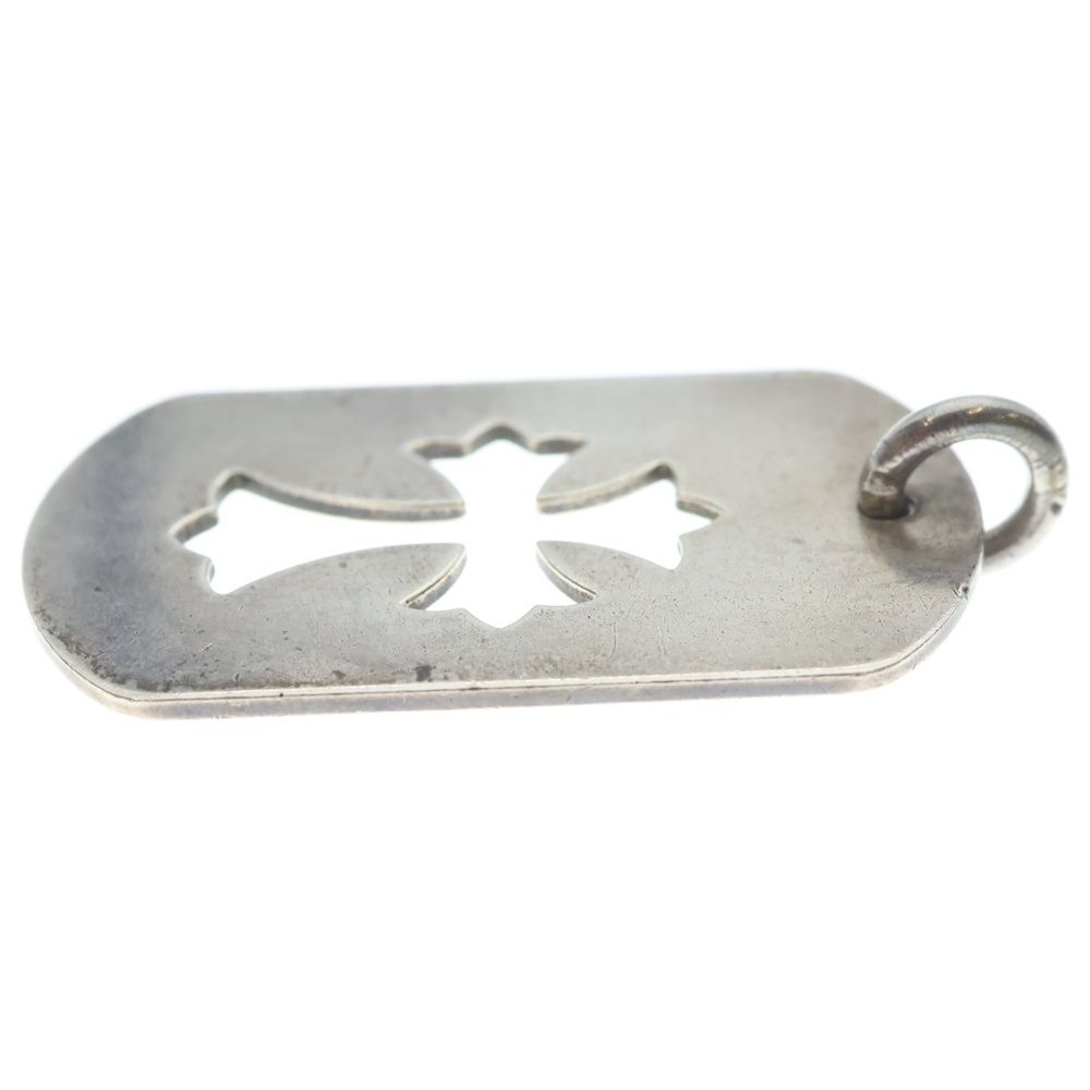 Chrome Hearts D Tag Lrg CO Crs Cutout Cross Dog Tag Large Pendant Top Silver