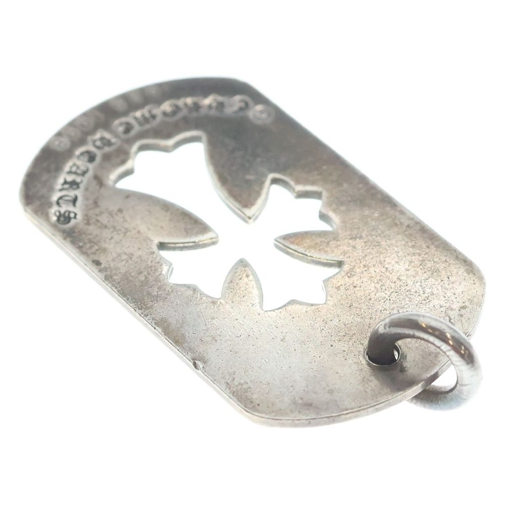 Chrome Hearts D Tag Lrg CO Crs Cutout Cross Dog Tag Large Pendant Top Silver