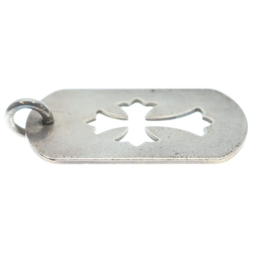 Chrome Hearts D Tag Lrg CO Crs Cutout Cross Dog Tag Large Pendant Top Silver